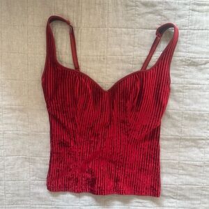 SOLD Vintage EURO Cosabella Crimson Velvet Corset Top